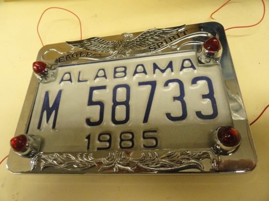 LICENSE PLATE FRAME WITH BULLET LIGHTS (!ONLY AMBER AND BLUE LEFT!)