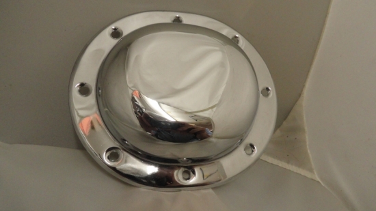PLAIN PAN-UL-KNUCKLE "NEW'' 1936-64 PLAIN CHROME DERBY COVER #60555-36